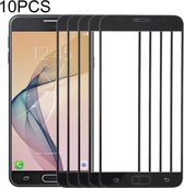 10 STUKS Front Screen Outer Glass Lens voor Samsung Galaxy J7 Prime, On7 (2016), G610F, G610F / DS, G610F / DD, G610M, G610M / DS, G610Y / DS (Zwart)