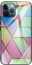 Abstract Marble Pattern Glass beschermhoes voor iPhone 11 (Rhombus Gradient)