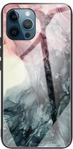 Abstract Marble Pattern Glass beschermhoes voor iPhone 11 Pro Max (Abstract Black)