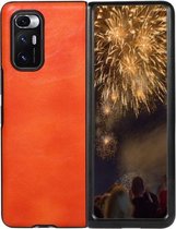 Voor Xiaomi Mi Mix Fold Tweekleurige Crazy Horse-textuur lederen beschermhoes (oranje)