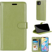 Pure kleur horizontaal Flip PU lederen tas met houder & kaartsleuven & portemonnee & fotolijst voor iPhone 12/12 Pro (groen)
