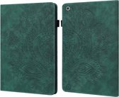 Pauw reliëfpatroon TPU + PU horizontale flip lederen tas met houder & kaartsleuven & portemonnee & slaap- / wekfunctie voor iPad mini (2019) / mini 4 / mini 3 / mini 2 / mini (groe