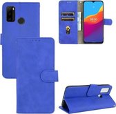 Voor Ulefone Note 10 Effen Kleur Huidgevoel Magnetische Gesp Horizontale Flip Kalf Textuur PU Lederen Case met Houder & Kaartsleuven & Portemonnee (Blauw)