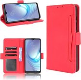 Voor Motorola Moto G50 Skin Feel Calf Pattern Horizontale Flip lederen tas met houder & kaartsleuven en fotolijst (rood)