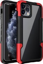 TPU + pc + acryl 3 in 1 schokbestendige beschermhoes voor iPhone 11 Pro Max (rood)