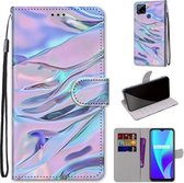 Voor OPPO Realme C15 / C12 / C25 / 7i (Wereldwijd) / Narzo 20 / 30A Gekleurde tekening Cross-textuur Horizontale flip PU-lederen hoes met houder & kaartsleuven & portemonnee & lanyard (fluore