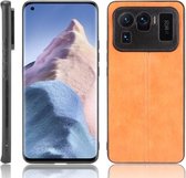 Voor Xiaomi Mi 11 Ultra schokbestendig naaipatroon huid PC + PU + TPU-hoes (oranje)