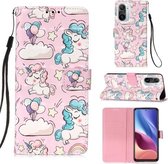 Voor Xiaomi Mi 11i / Poco F3 / Redmi K40 / K40 Pro 3D Schilderen Horizontale Flip Leren Case met Houder & Kaartsleuf & Portemonnee & Lanyard (Roze Pony)