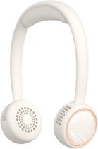 M12 bladloze hangende nekventilator Mini buitensporten draagbare USB stille ventilator (wit)