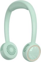 M12 bladloze hangende nekventilator Mini buitensporten draagbare USB stille ventilator (groen)