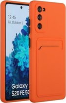 Voor Samsung Galaxy S20 FE kaartsleuf ontwerp schokbestendig TPU beschermhoes (oranje)