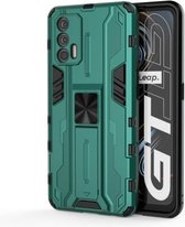 Voor OPPO Realme GT Supersonic PC + TPU schokbestendige beschermhoes met houder (groen)