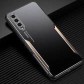 Voor Honor 9X Pro Blade-serie TPU-frame + titaniumlegering zandstraaltechnologie backplane + kleur aluminiumlegering decoratieve rand mobiele telefoon beschermende schaal (zwart + goud)