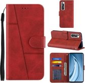 Voor Xiaomi Mi 10S Stiksels Kalfsstructuur Gesp Horizontaal Flip Leren Hoesje met Houder & Kaartsleuven & Portemonnee & Lanyard (Rood)