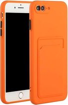 Card Slot Design Shockproof TPU beschermhoes voor iPhone 8 & 7 (oranje)