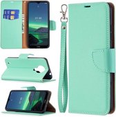 Voor Nokia 1.4 Litchi Texture Pure Color Horizontale Flip Leren Case met Houder & Kaartsleuven & Portemonnee & Lanyard (Groen)