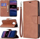 Voor Nokia G20 Retro Lamsvacht Textuur Pure Kleur Horizontale Flip PU Lederen Case met Houder & Kaartsleuven & Portemonnee & Lanyard (Bruin)