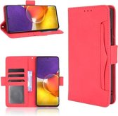 Voor Samsung Galaxy A82 5G / Quantum 2 5G Huidgevoel Kalfspatroon Horizontale Flip Leren Case met Houder & Kaartsleuven & Fotolijst (Rood)