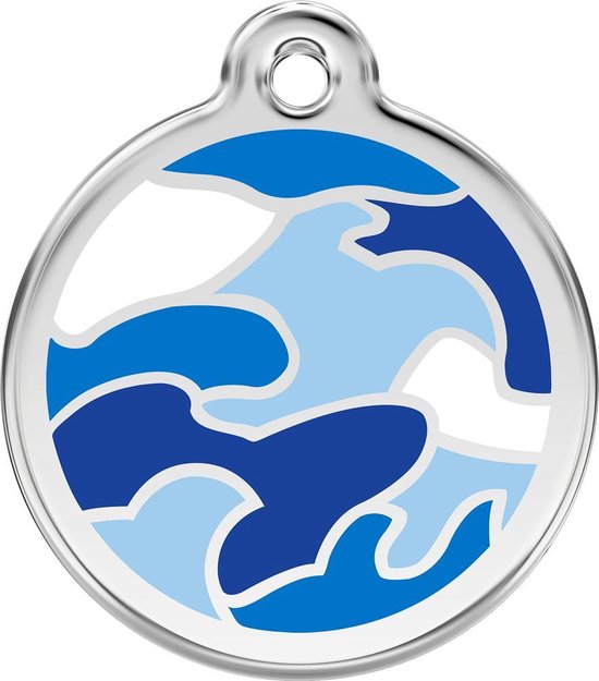 Red Dingo Hondenpenning 30 mm camouflage blauw
