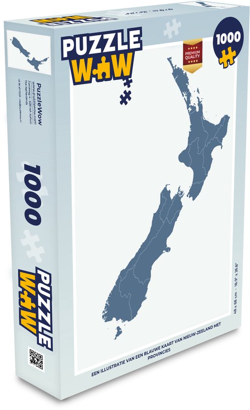 Puzzle New Zealand Illustration 1000 pièces Une illustration d'une carte bleue de la...