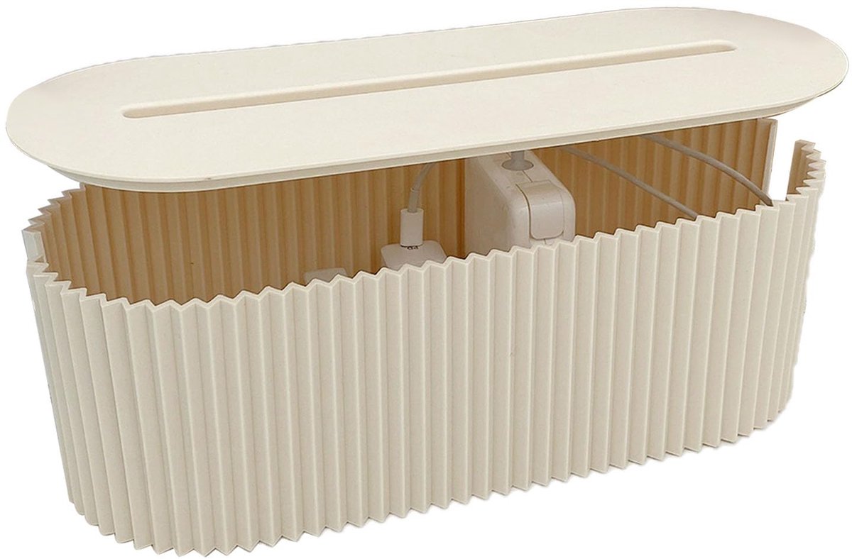 My Ninki ® Kabelbeheer en Opruimoplossing voor Kantoor en Thuis met Stijlvol Ontwerp, 33 x 13 x 12 cm, Wit