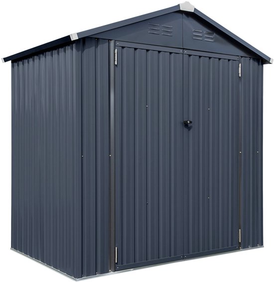 Outsunny 2,1 x 1,3 m Tuinschuur, Gereedschapsschuur van Staal, Afsluitbare Deuren, 4