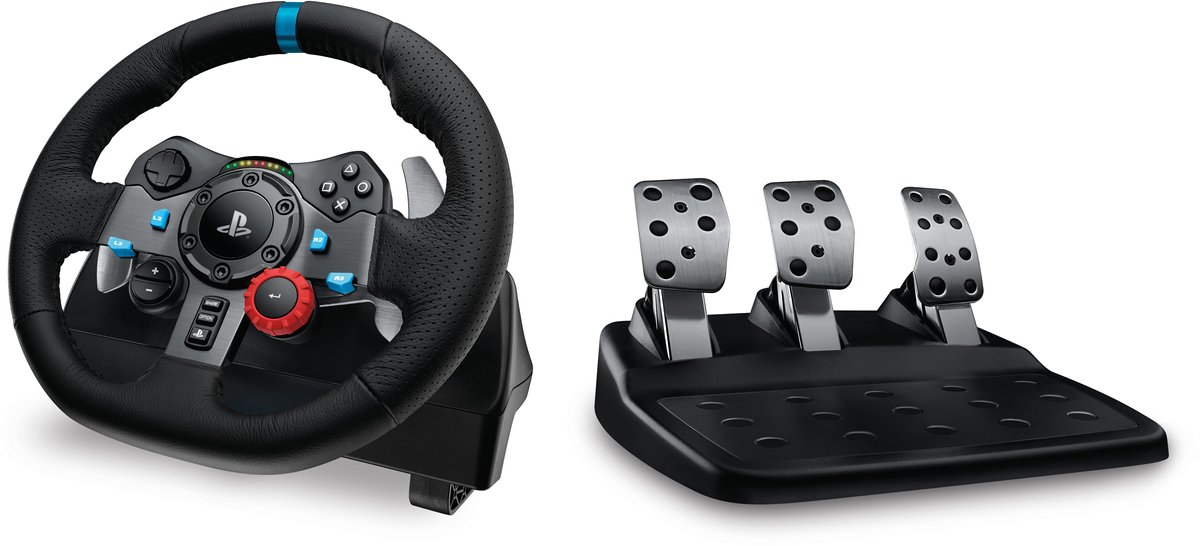 Logitech G 991-000539 game controller Aluminium, Zwart USB Stuur + pedalen + headset PC, PlayStation 4, PlayStation 5, Playstation 3 — cadeau in Games, Films & Muziek - foto 4