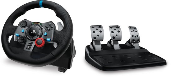 Logitech G 991-000539 game controller Aluminium, Zwart USB Stuur + pedalen + headset PC, PlayStation 4, PlayStation 5, Playstation 3 van Logitech — afbeelding 4