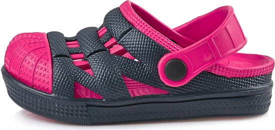 Sabots pour femmes Ladeheid Enfants - Chaussures de jardin - Légères - Chaussures enfants - Filles - Garçons - Bleu foncé - Rose - 28 - LA-KL-056