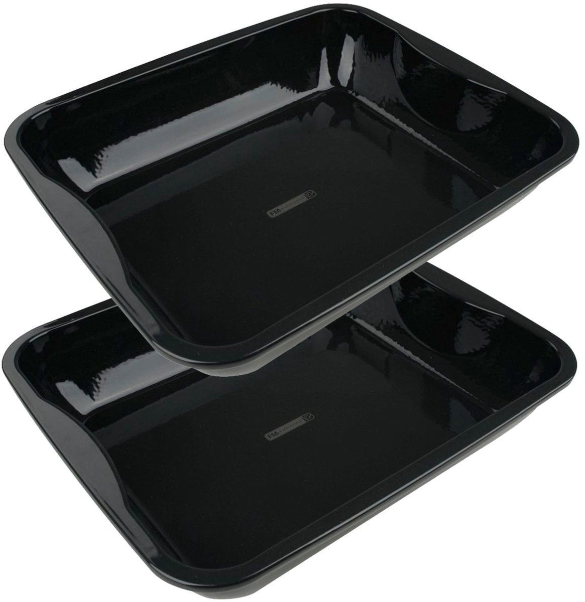 Set van 2 ovenschaal van geëmailleerd staal 40 x 34 cm FM Professional Barbecue