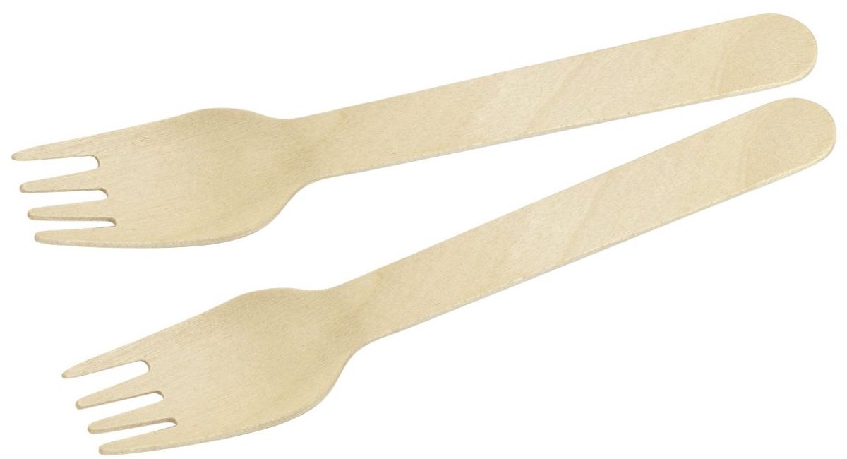 Set van 30 wegwerp houten vorken 16 cm Fackelmann Move