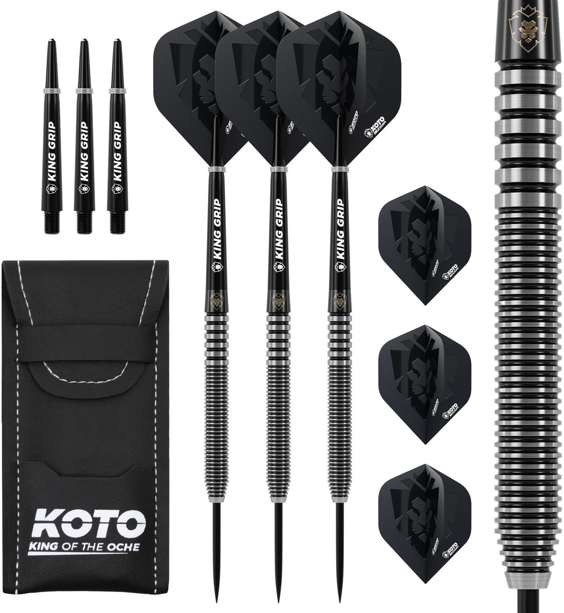 KOTO - Zoom Black Electro 90% Darts 23G - Zwart - Stevige Ringgrip