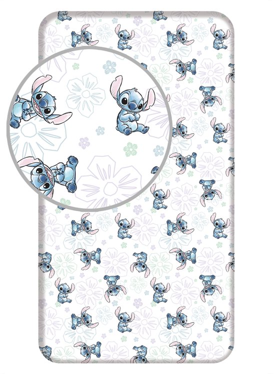 Disney Lilo & Stitch Hoeslaken Ohana - Eenpersoons - 90 x 200 cm - Katoen