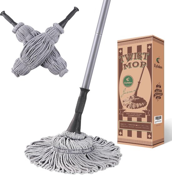 String Mop voor vloerreiniging - Heavy Duty industriële commerciële dweil met extra vervangende dweilkop, 149,9 cm dweilhandvat, natte dweil voor thuis, garage, kantoor, werkplaats, magazijn String Mop voor vloerreiniging - Heavy Duty industriële commerciële dweil met extra vervangende dweilkop, 149,9 cm dweilhandvat, natte dweil voor thuis, garage, kantoor, werkplaats, magazijn
