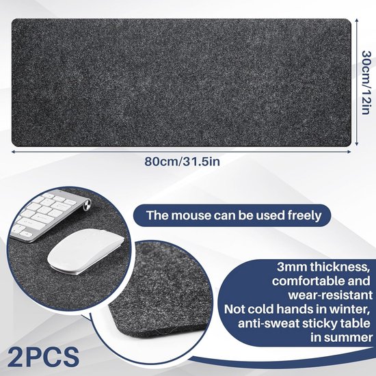 ACROPAQ Bureaulegger Leer - Mousepad XXL (80 x 30 cm), 2 kleuren (Organge Blauw), Hoge kwaliteit PU leer, Antislip, Waterafstotend, Gemakkelijk schoon te maken - Bureaulegger Kinderen