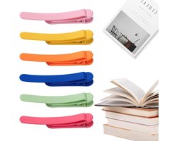 Automatische Siliconen Boekenleggers - Set van 6 - Bladwijzers voor Kinderen en Volwassenen - Ideaal voor Boekliefhebbers