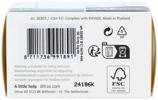 Difrax Fopspeen Natural 20+ mnd Grijs van Difrax — afbeelding 3