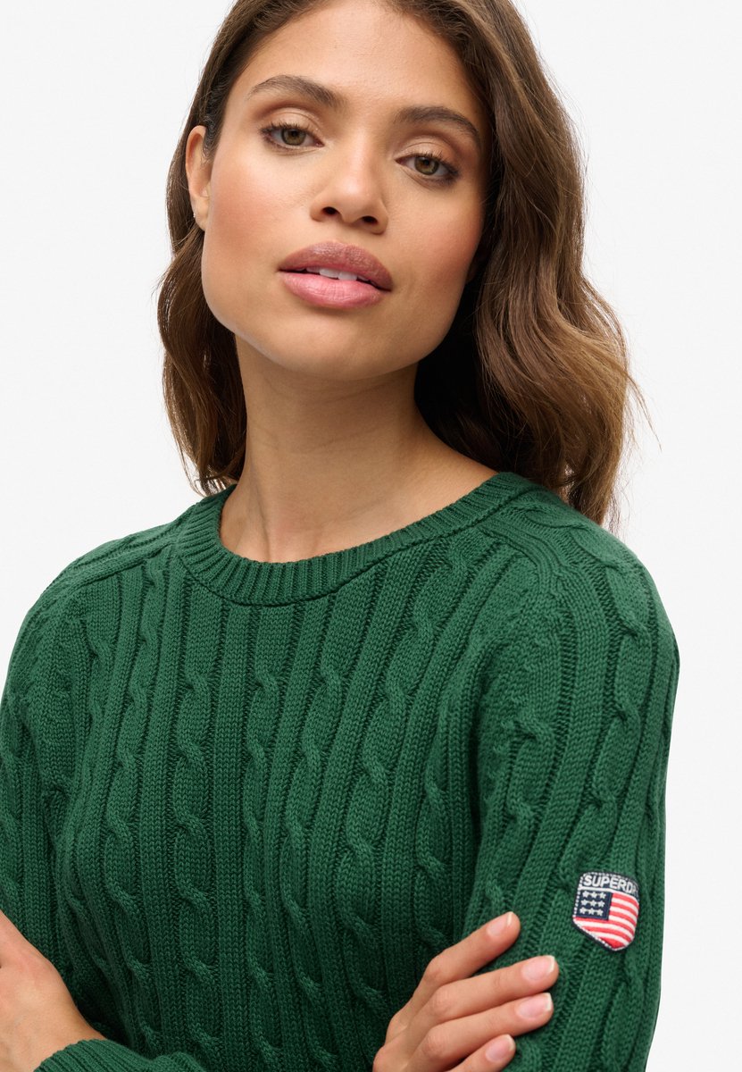 Superdry Slouchy Kabeltrui Dames Sweaters Groen