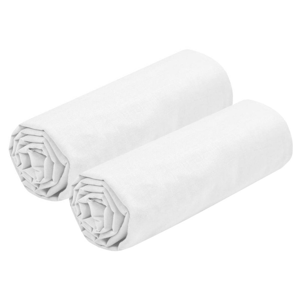 Stof Textiles Hoeslaken Eden - 2x - 2-persoons - 160 x 200 cm - wit - hotelkwaliteit - ademend katoen - 30 cm matrasdikte