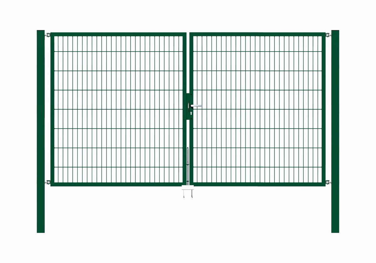 Alberts 649074 Dubbele poort Flexo met toebehoren, groen, breedte 300 cm, hoogte 160 cm