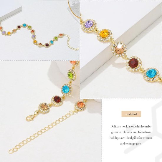 Collier Ras Du Cou Corail Et Cristal - 20.3x17.8 Cm Avec Extension - Neuf Sans Emballage
