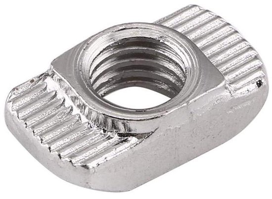 50Pcs EU20-M5x10x6 T-Slot Hammer Head Nuts – Zinc Plated Carbon Steel Tee Nuts For Aluminum Profile, Woodworking & Machinery Connections