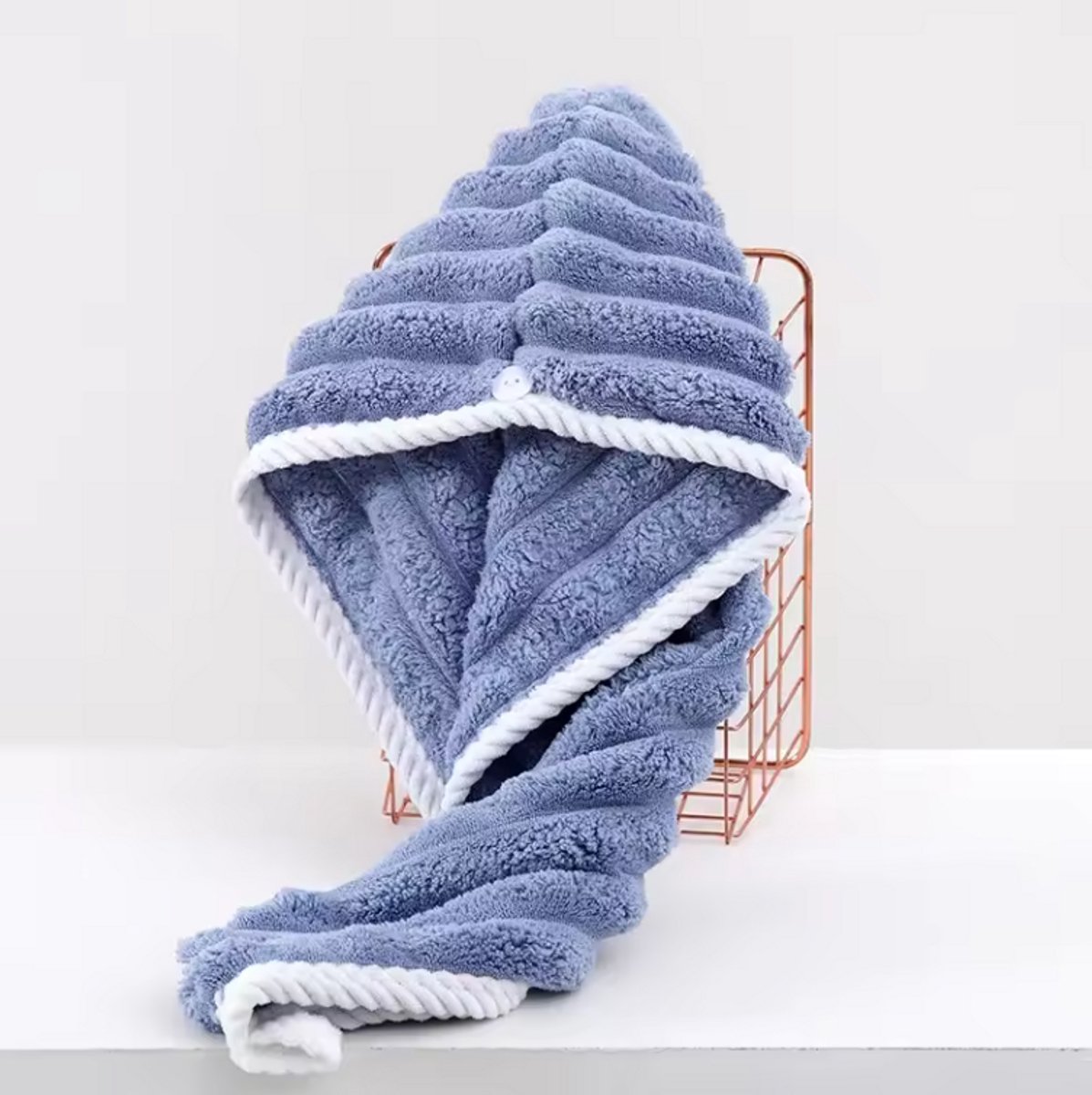 Easy headwrap / hoofddoek - Satijnen binnenkant - Ancient blauw