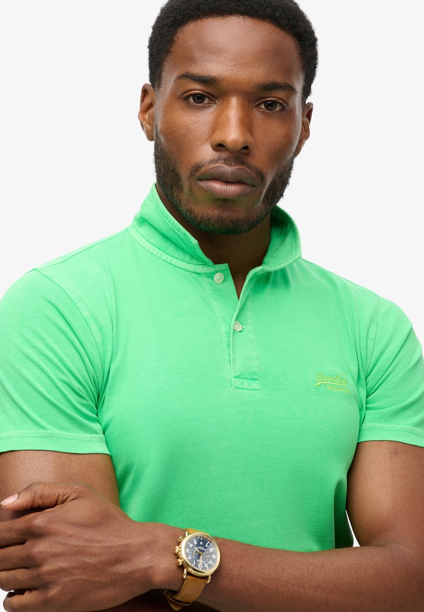 Superdry Essential Logo Neon Korte Mouw Poloshirt L Man Dry Fluro Lime