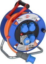 Camping Kabelhaspel 25m Garant CEE IP44 (CEE Haspel met H07RN-F 3G2,5-kabel in oranje, Kabelhaspel voor permanent gebruik buitenshuis IP44, Made in Germany)