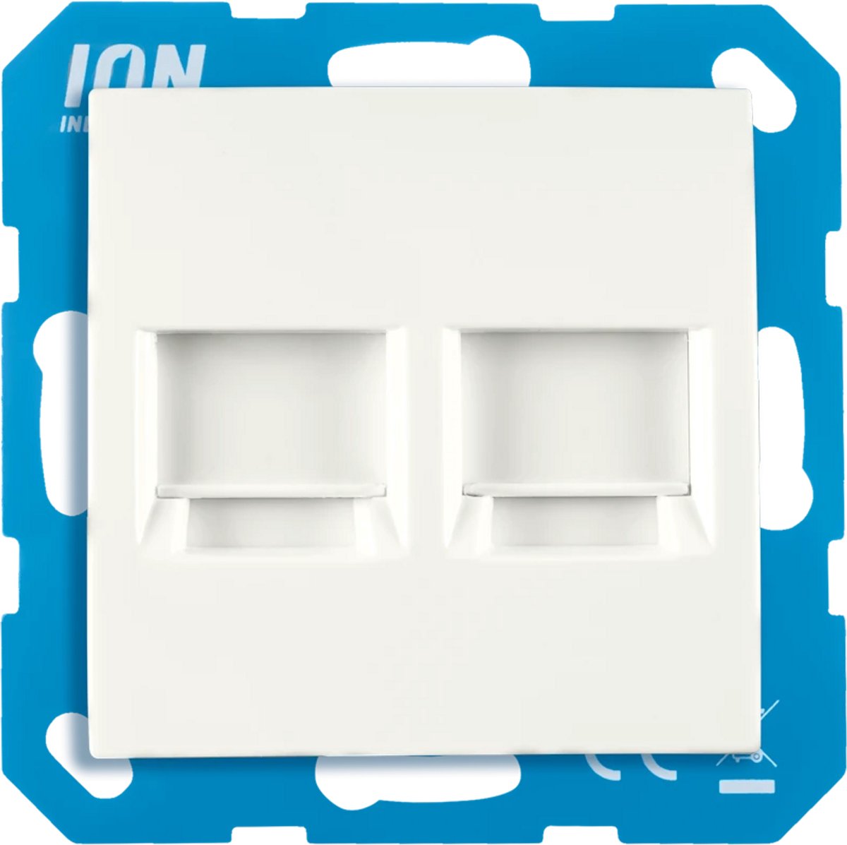 ION industries utp aansluitdoos 2-voudig met centraalplaat - E1 alpin wit mat (13.302.015)