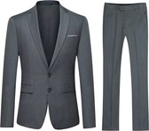 ALLTHEMEN Heren 2-Piece Slim Fit Pak - Tweeknoops zakelijk Pak - L