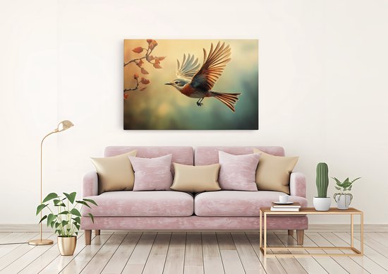 Tableau sur toile Saammp - Vogel - Automne - Nature - Animaux - 120x80 - Photo sur toile - Décoration murale - Décoration murale Salon - Décoration chambre - Impression sur toile