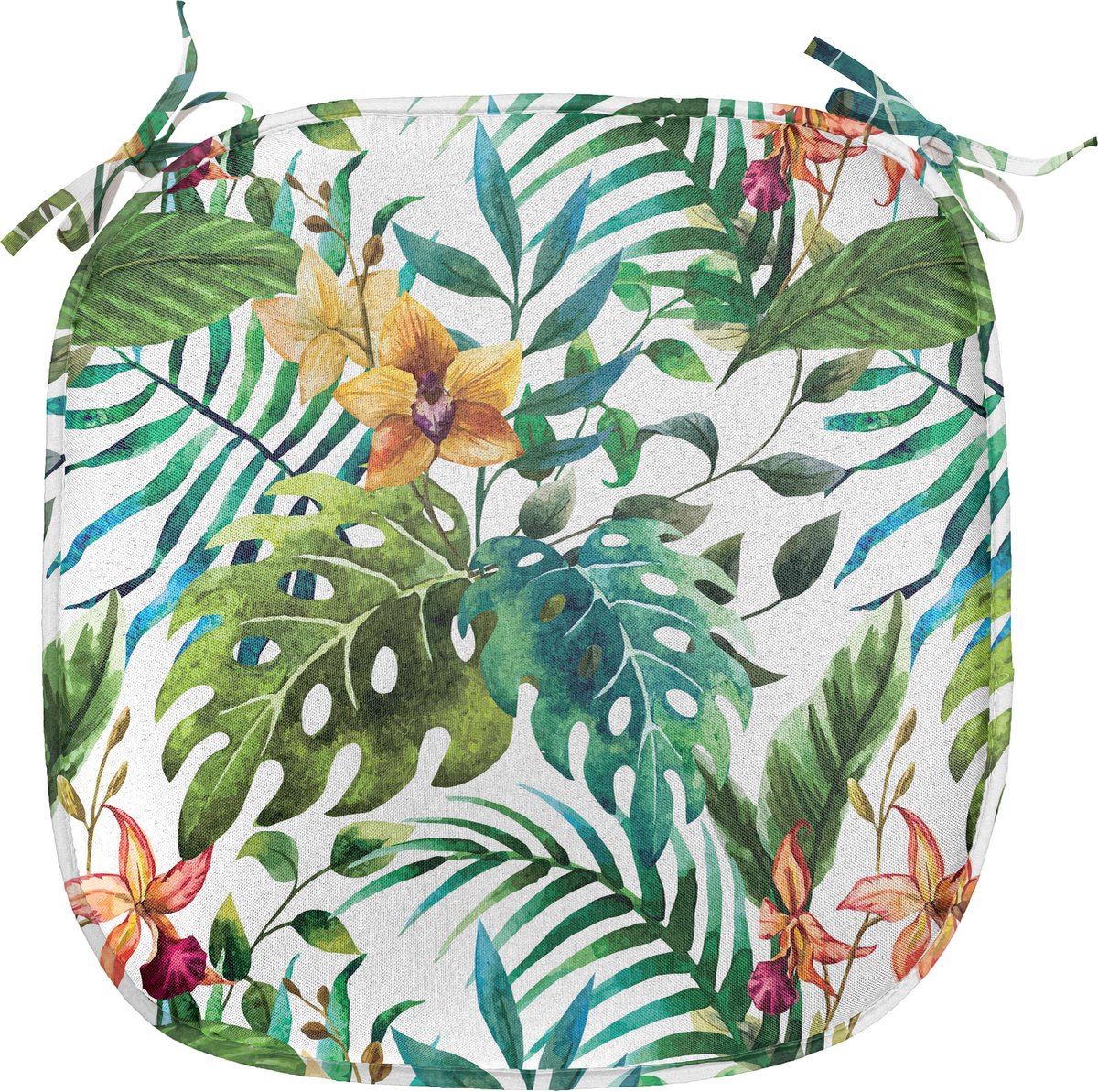 New Bed Blad Palmboom Bloemen Hibiscus Stoelkussen, Anti-Slip Zitting Pad, 40 cm x 40 cm