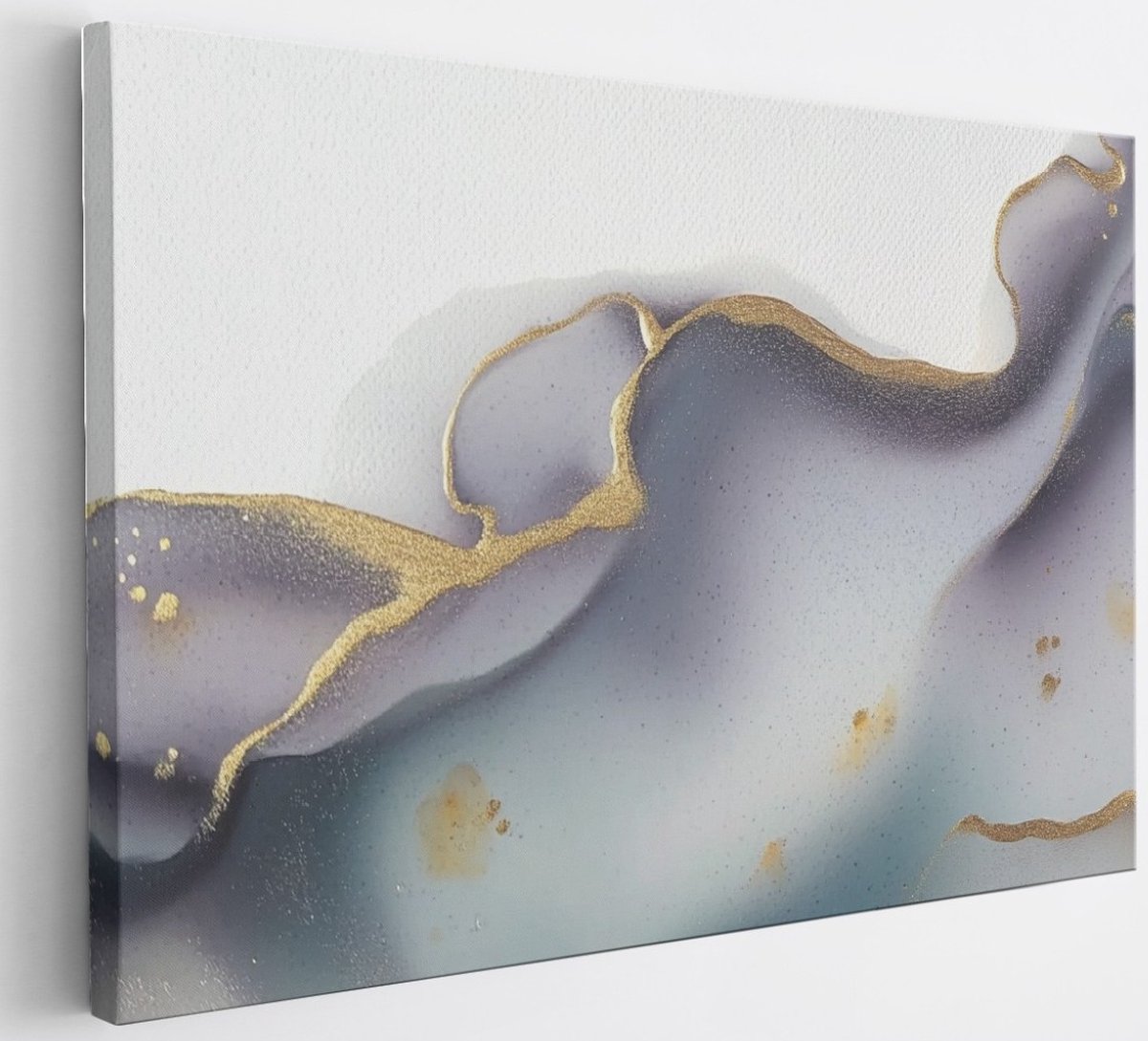 Saammp Canvas Schilderij - paars goude- Abstract - 30x20 - Foto op canvas - Wanddecoratie - Muurdecoratie Woonkamer - Slaapkamer decoratie - Canvas Print Multicolor